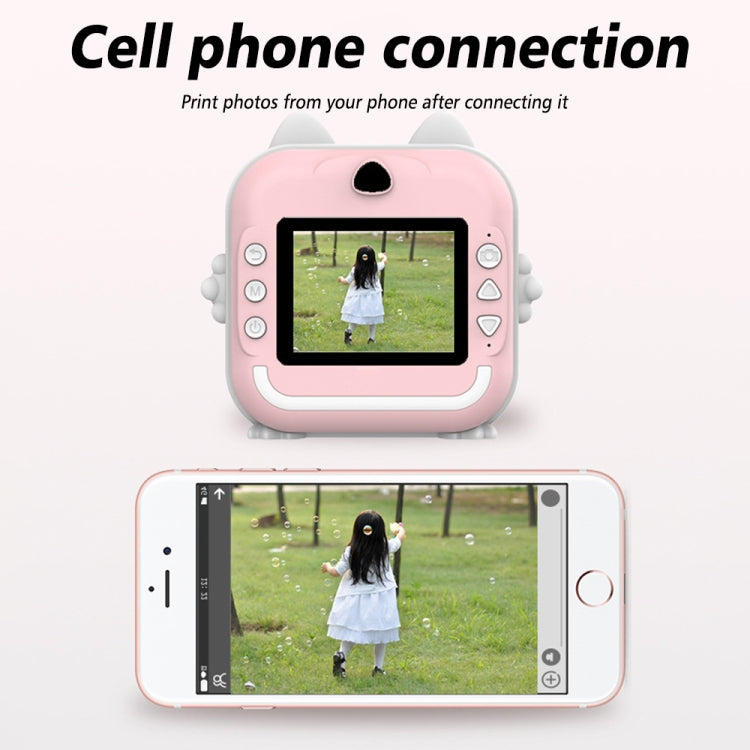 Children Instant Camera Mini Thermal HD Printer Video Photo Digital Camera, Spec: 16G  Pink