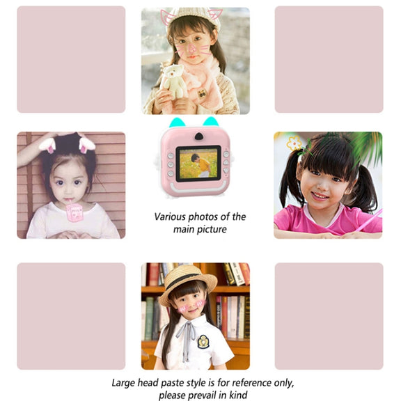 Children Instant Camera Mini Thermal HD Printer Video Photo Digital Camera, Spec: 16G  Pink