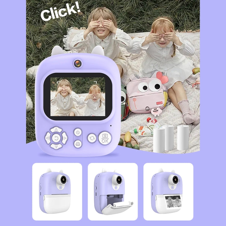 1200W Pixel  2.4 Inch Display Children Print Instant Camera 32G+Card Reader Blue