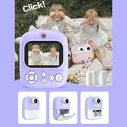 1200W Pixel  2.4 Inch Display Children Print Instant Camera 32G+Card Reader Blue