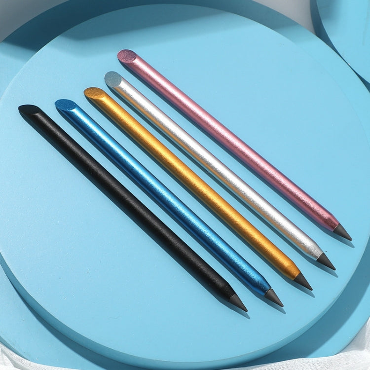 Office Pencil Unlimited Writing Eternal Metal Pen Inkless Pen Student Writing Pencil HB(Silver)
