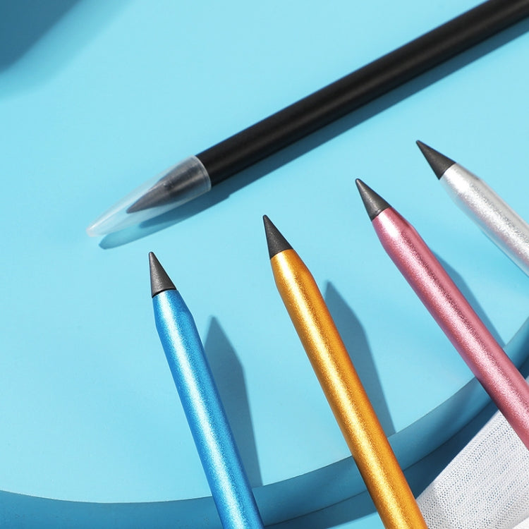 Office Pencil Unlimited Writing Eternal Metal Pen Inkless Pen Student Writing Pencil HB(Silver)