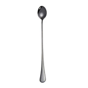 304 Stainless Steel Long Handle Thickened Pointed Spoon Coffee Ice Drink Mixing Spoon, Color: Titanium Black