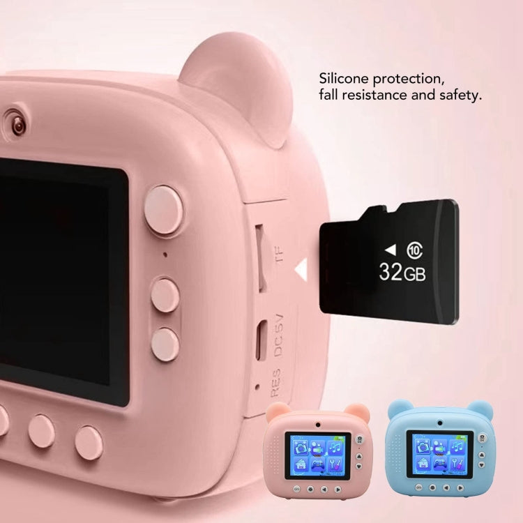 Children Instant Print Camera 1080P 2.4-Inch IPS Screen Dual Lens Photography Camera(Pink)