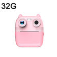 1080P Instant Print Camera 2.8-inch IPS Screen Front and Rear Dual Lens Kids Camera, Spec: Pink+32G Card - Children Cameras by PMC TechLife | Online Shopping South Africa | PMC TechLife | Buy Now Pay Later Mobicred