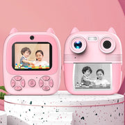 1080P Instant Print Camera 2.8-inch IPS Screen Front and Rear Dual Lens Kids Camera, Spec: Blue