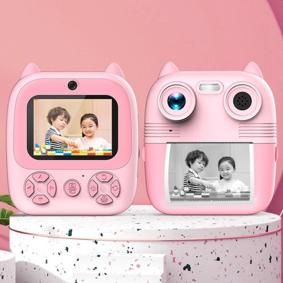 1080P Instant Print Camera 2.8-inch IPS Screen Front and Rear Dual Lens Kids Camera, Spec: Blue