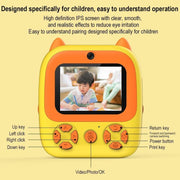 1080P Instant Print Camera 2.8-inch IPS Screen Front and Rear Dual Lens Kids Camera, Spec: Pink