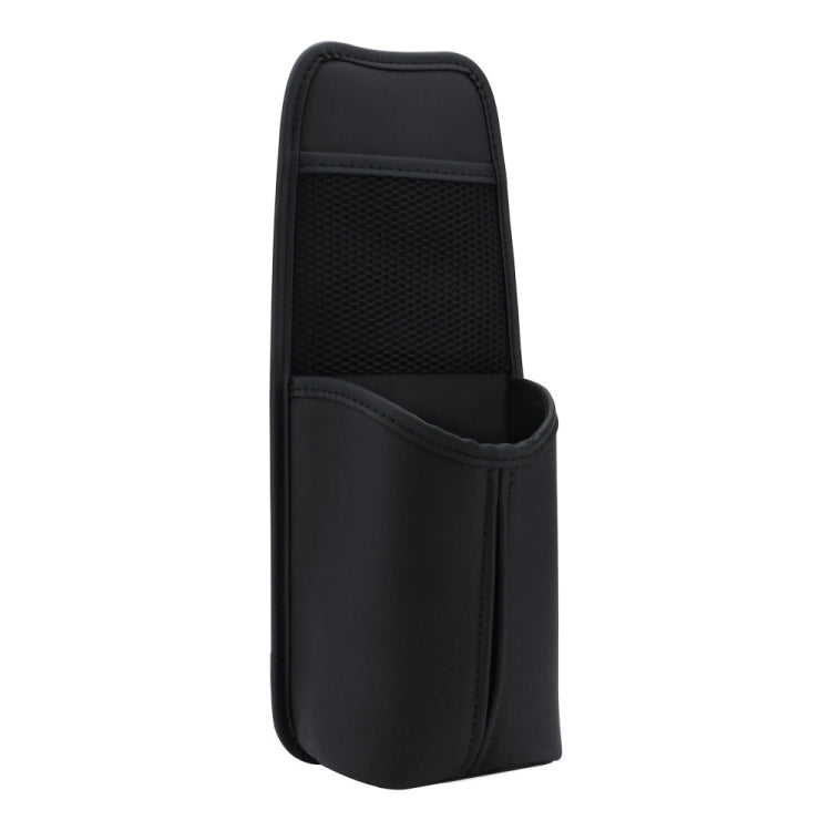 Car Seat Leather Multifunctional Tissue Water Cup Storage Hanging Bag(Black)