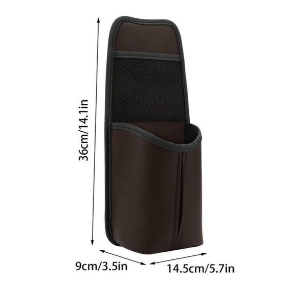 Car Seat Leather Multifunctional Tissue Water Cup Storage Hanging Bag(Black)