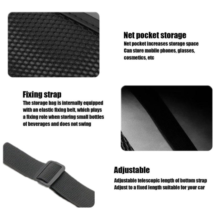 Car Seat Leather Multifunctional Tissue Water Cup Storage Hanging Bag(Black)