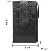 For Airtag Tracker Case Carbon Fiber Credit Card Holder Wallet(Black)