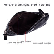Men Clutch Bag Casual Long Zipper Wallet Large Capacity Handbag(Black)