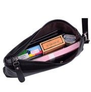Men Clutch Bag Casual Long Zipper Wallet Large Capacity Handbag(Black)