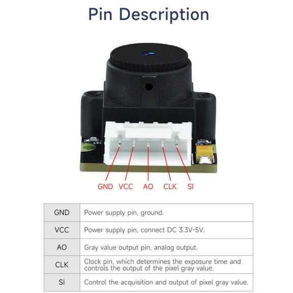 Yahboom Single Column CCD Camera Module Linear Array Sensor, Model: TSL1401+Bracket