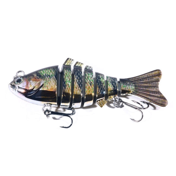HENGJIA 10cm 24g Bionic Multi-Section Fish Bait Plastic Electroplating Fake Bait(3)