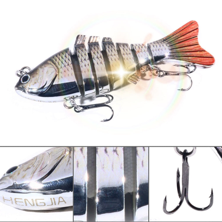 HENGJIA 10cm 24g Bionic Multi-Section Fish Bait Plastic Electroplating Fake Bait(3)