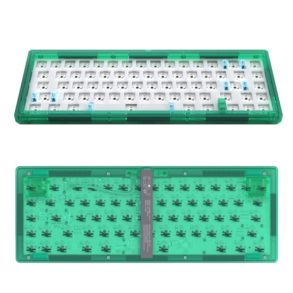 Hot Swap Shaft Wired RGB Back Light Customized Mechanical Keyboard Kit(Green Transparent)