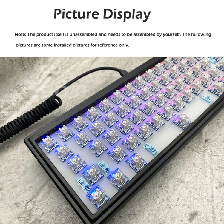 Hot Swap Shaft Wired RGB Back Light Customized Mechanical Keyboard Kit(Purple Transparent)