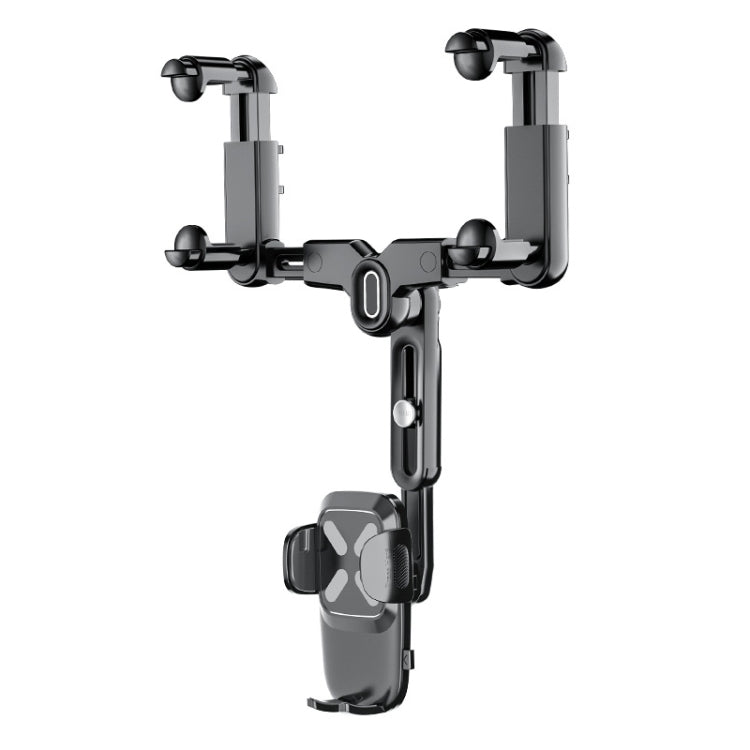 Car Rearview Mirror Navigation Retractable Multifunctional Mobile Phone Holder(Black)