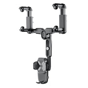 Car Rearview Mirror Navigation Retractable Multifunctional Mobile Phone Holder(Black)