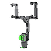 Car Rearview Mirror Navigation Retractable Multifunctional Mobile Phone Holder(Green)