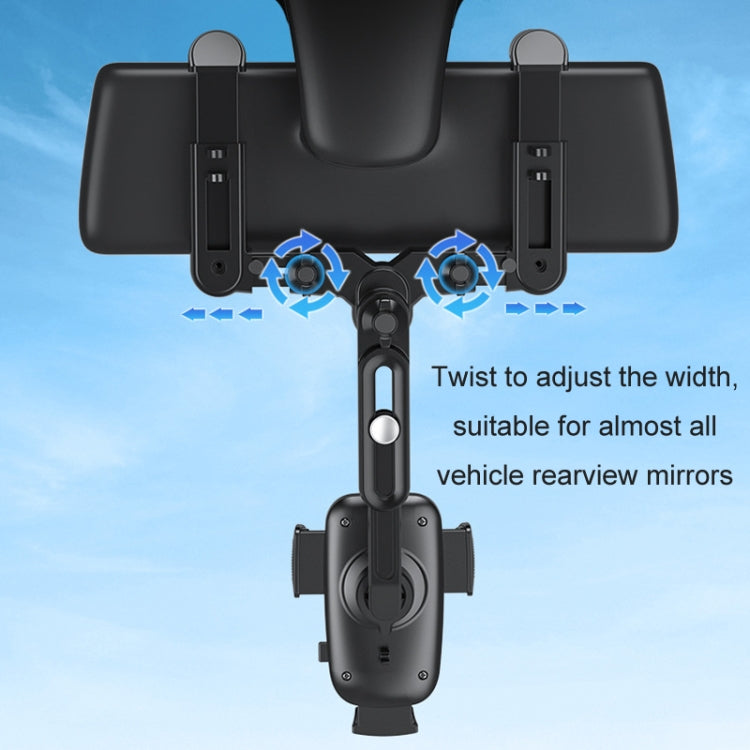 Car Rearview Mirror Navigation Retractable Multifunctional Mobile Phone Holder(Green)