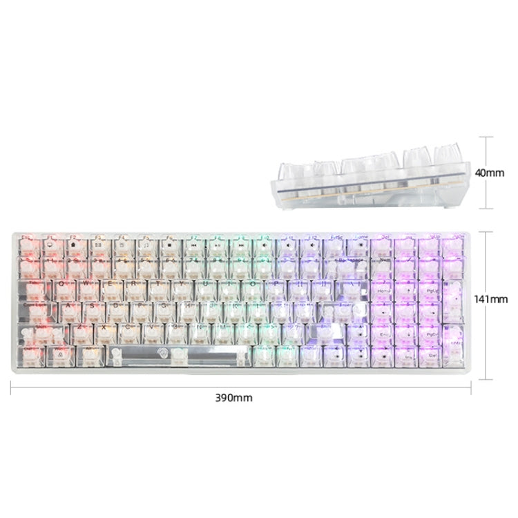 100 Keys Customized Gaming Wired Mechanical Keyboard Transparent Keycap Green Shaft (Black)