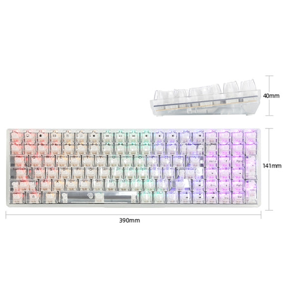 100 Keys Customized Gaming Wired Mechanical Keyboard Transparent Keycap Green Shaft (Black)