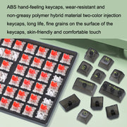 100 Keys Customized Gaming Wired Mechanical Keyboard Transparent Keycap Red Shaft (Black)