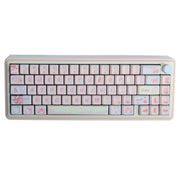 Bluetooth Wireless 3-mode RGB Backlit Gaming Mechanical Keyboard Aluminum Alloy Kit + Keycap(Pink)