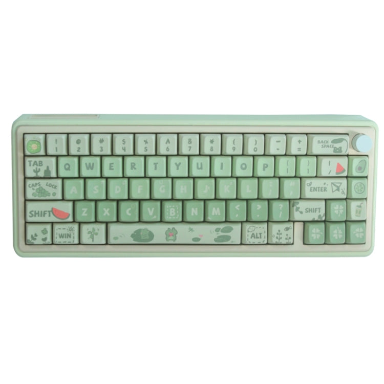 Bluetooth Wireless 3-mode RGB Backlit Gaming Mechanical Keyboard Aluminum Alloy Kit + Keycap(Light Green)