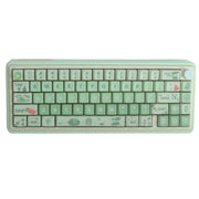 Bluetooth Wireless 3-mode RGB Backlit Gaming Mechanical Keyboard Aluminum Alloy Kit + Keycap(Light Green)