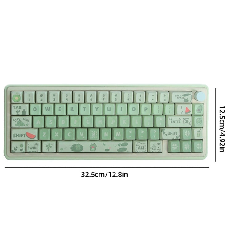 Bluetooth Wireless 3-mode RGB Backlit Gaming Mechanical Keyboard Aluminum Alloy Kit + Keycap(Light Green)