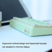 Bluetooth Wireless 3-mode RGB Backlit Gaming Mechanical Keyboard Aluminum Alloy Kit + Keycap(Light Green)