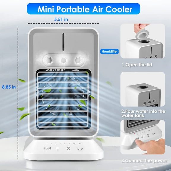 2000 mAh USB Mini Desktop Spray Humidification Cooling Fan Home Air Conditioner Fan Cooler