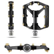 WEST BIKING 3 Bearings Ultralight Carbon Fiber Bushing Mountain Bike Pedal(Titanium)