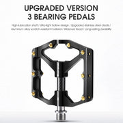 WEST BIKING 3 Bearings Ultralight Carbon Fiber Bushing Mountain Bike Pedal(Black)