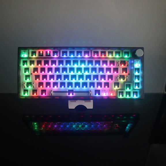 82 Keys Bluetooth Wireless 3-mode RGB Hot-plug Customized Mechanical Keyboard Kit(Black Transparent)