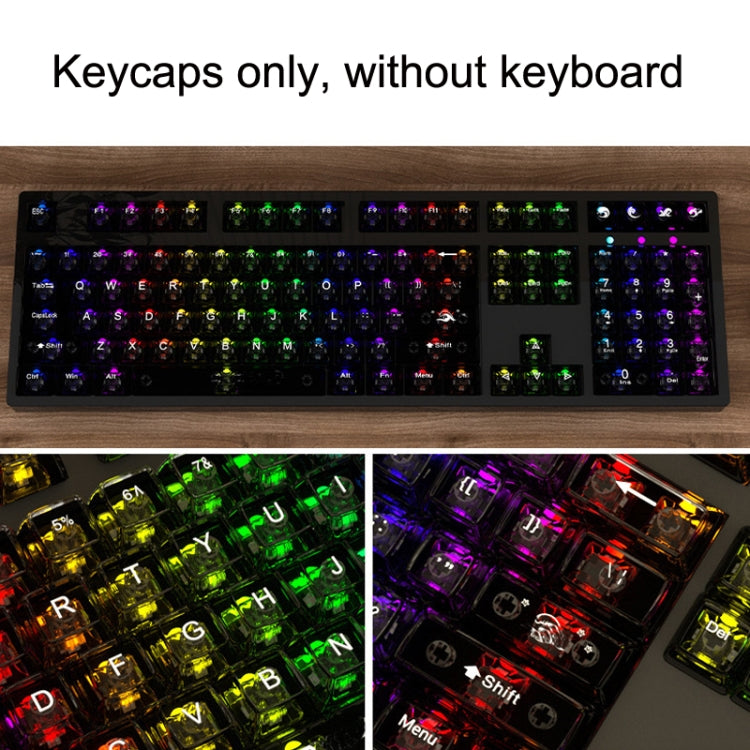 132 Keys DIY Customized Mechanical Keyboard Universal Transparent Crystal Keycap Black Transparent White Letter