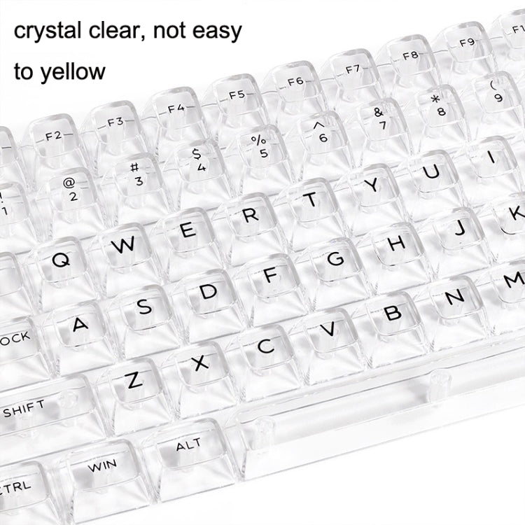 132 Keys DIY Customized Mechanical Keyboard Universal Transparent Crystal Keycap Black Transparent White Letter