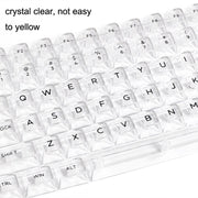 132 Keys DIY Customized Mechanical Keyboard Universal Transparent Crystal Keycap Black Transparent White Letter