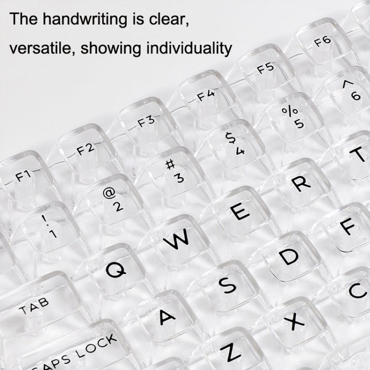 132 Keys DIY Customized Mechanical Keyboard Universal Transparent Crystal Keycap Black Transparent White Letter