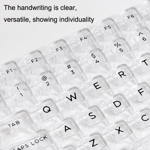 132 Keys DIY Customized Mechanical Keyboard Universal Transparent Crystal Keycap Black Transparent White Letter