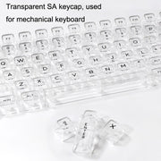 132 Keys DIY Customized Mechanical Keyboard Universal Transparent Crystal Keycap Black Transparent White Letter