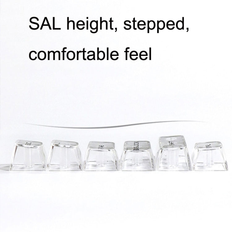 132 Keys DIY Customized Mechanical Keyboard Universal Transparent Crystal Keycap Black Transparent White Letter