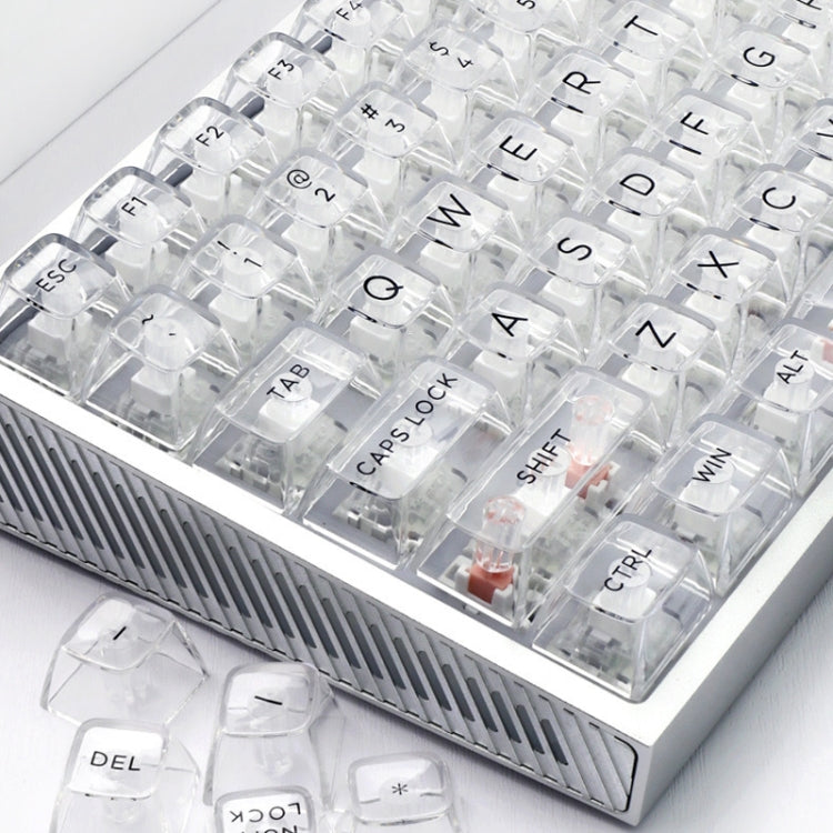 132 Keys DIY Customized Mechanical Keyboard Universal Transparent Crystal Keycap Black Transparent White Letter