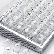 132 Keys DIY Customized Mechanical Keyboard Universal Transparent Crystal Keycap Black Transparent White Letter