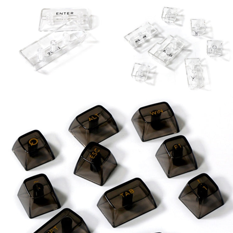 132 Keys DIY Customized Mechanical Keyboard Universal Transparent Crystal Keycap Black Transparent White Letter