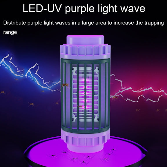 LED-UV Purple Light Wave Electric Shock Mosquito Killer Lamp Mini Plug-In Mosquito Repellent, CN Plug(Green)